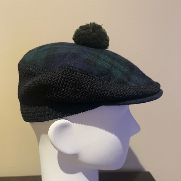 Autocap Newsboy Cap Cabbie Hat Golf Black Green Blue Tartan Pom Made In Scotland - Picture 2 of 6